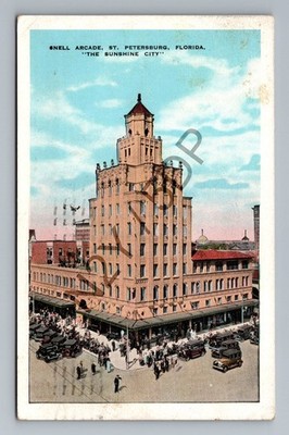 Snell Arcade St. Petersburg FL ''Sunshine City'' 1930 Postcard E. C. Kropp