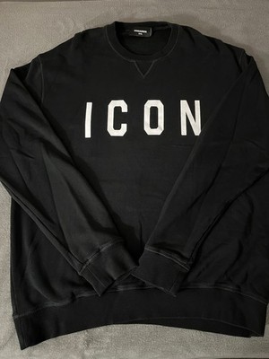 Dsquared2 Icon Authentic Sweatshirt Black Crew Neck Pullover 3XL