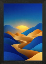 Abstract Desert Landscape with Risi Framed Wall Art Poster Canvas Print Picture