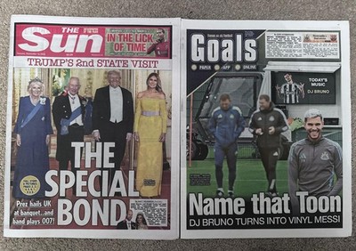 The Sun 18th September 2025 18.9.25 Donald Trump State Visit & Liverpool Win 