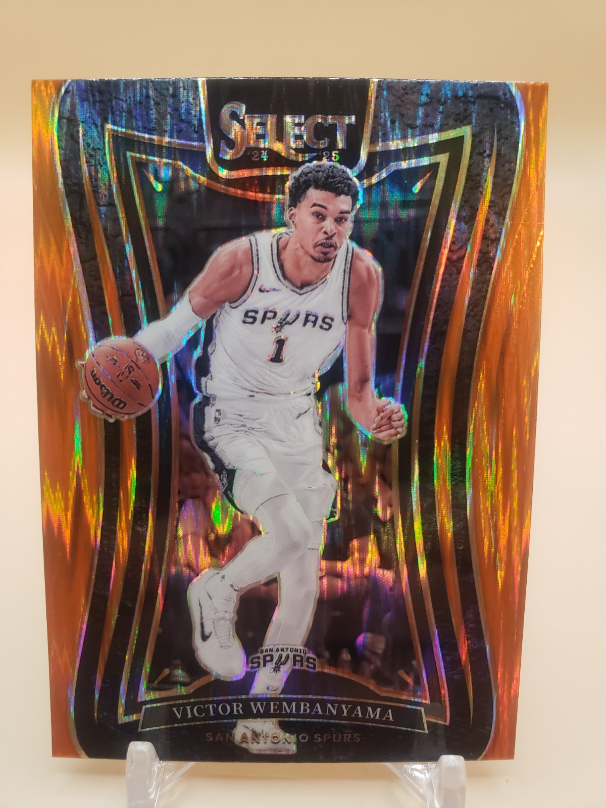 2024-25 Panini Select - Mezzanine Victor Wembanyama #9 Orange Flash Prizm