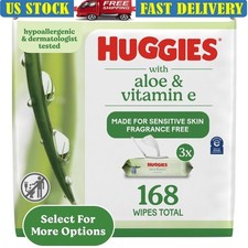Plant-Based Aloe Vitamin E Wipes Hypoallergenic Unscented 168 Count EZ Pull New