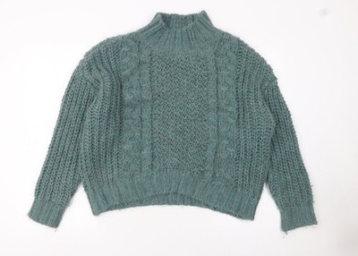 Universal Thread Damen grün Stehkragen Grobstrick Pullover Pulli Größe M
