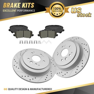 Rear Brake Rotors + Ceramic Pads for 2014 2015 2016 Acura MDX