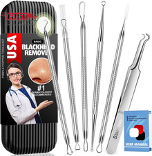 Cbiumpro 6 Pack Blackhead Remover Tools, Pimple Popper Tool Kit, Professional Bl