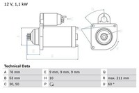 Bosch 0 986 018 470 Starter FüR VW