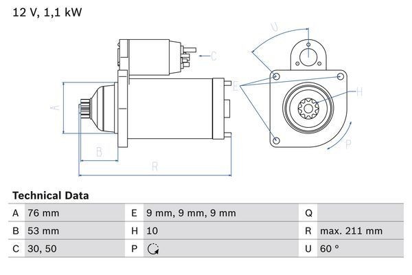 Bosch 0 986 018 470 Starter FüR VW-image