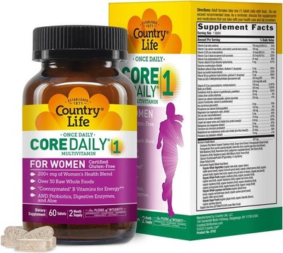Country Life Women s Core 1 Daily Multivitamin Iron Cranberry 60 Tablets 07/27
