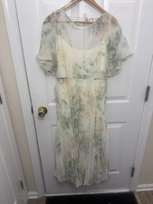 Jenny Yoo Collection Floral Chiffon Midi Dress Sz 6 Bridesmaid Wedding Guest