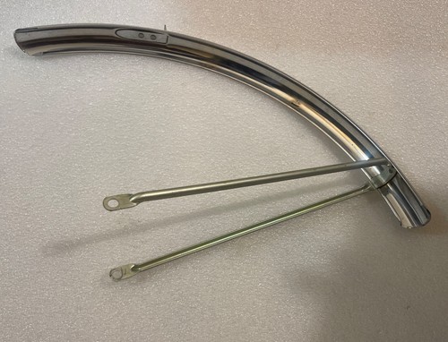 Vintage 1973 Schwinn 26” 1 3/8” Chrome Bicycle Front Fender Lightweight Model - Picture 3 of 5