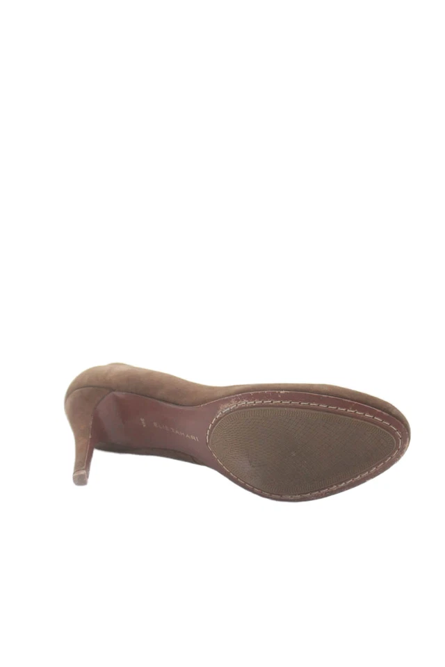 Elie Tahari Feminino Camurça Clássico Salto Alto Stiletto Pump Marrom Sólido Tamanho 6 - Imagem 3 de 4