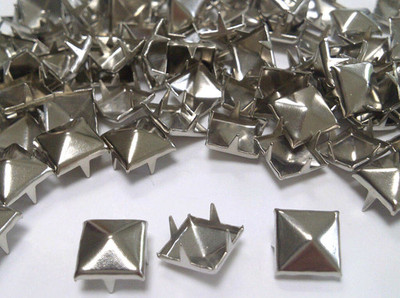 #ad #ad CraftbuddyUS 100pcs 10mm Silver Square Pyramid Prong Studs DIY Craft Shoe Bag $9.00