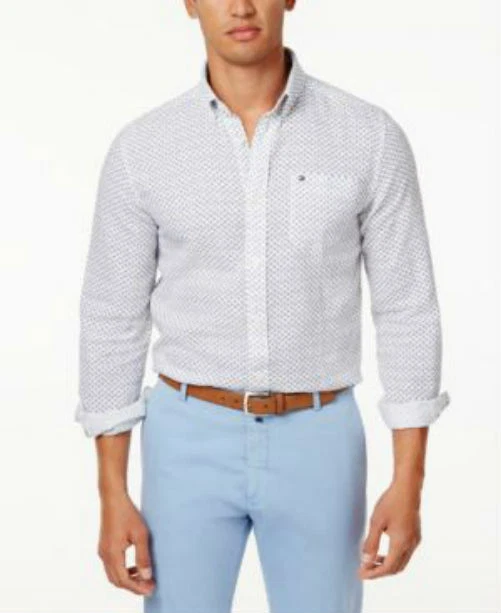 Tommy Hilfiger Mens Mini Floral Button up Shirt Org. 79.50 XL NWT SALE 39.99