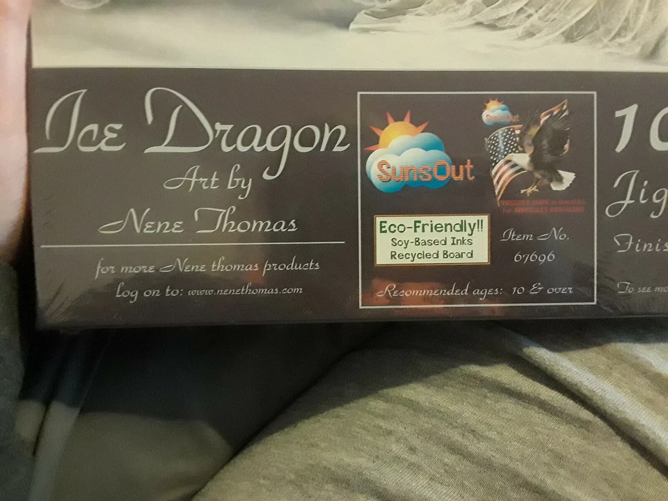 Suns Out 1000 Piece Nene Thomas Art Puzzle " Ice Dragon " 19" x 30 " New Sealed - Image 3 of 4