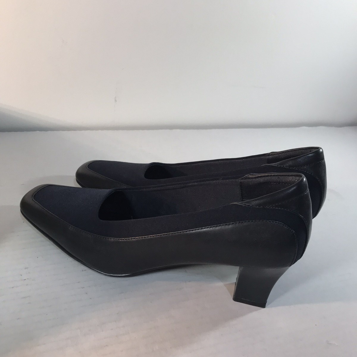 Naturalizer Delor Navy Leather/Fabric 2.5in Heel Dress Shoes Womens Size 7M
