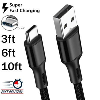 Heavy Duty Charging Phone Cable Type-C USB-C For Samsung Android LG Charger
