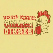 WINNER CHICKEN DINNER T SHIRT 21 poker cards dice black jack las vegas spacey