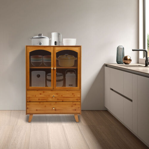 Wooden Independent Storage Cabinet 2-door+2-drawer for Kitchen/Living room/Hotel