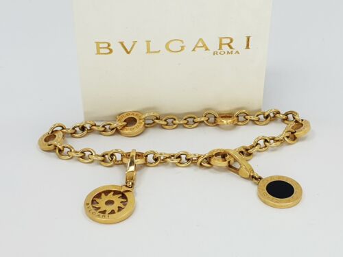 Bulgari Charm Armband - 18k Gold Bvlgari Armband mit zwei Charm Anhängern! - Afbeelding 1 van 8