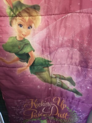 Disney Tinkerbell ''Kicking Up Pixie Dust'' Pink/Green Kids Sleeping Bag 13SALE