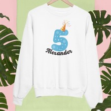 Personalised Custom Your Name Birthday Date Sweatshirt Friends Family Love Gifts