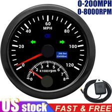85MM GPS Speedometer 0-120MPH with Tachometer 0-8000RPM For Boat Car Truck ATV