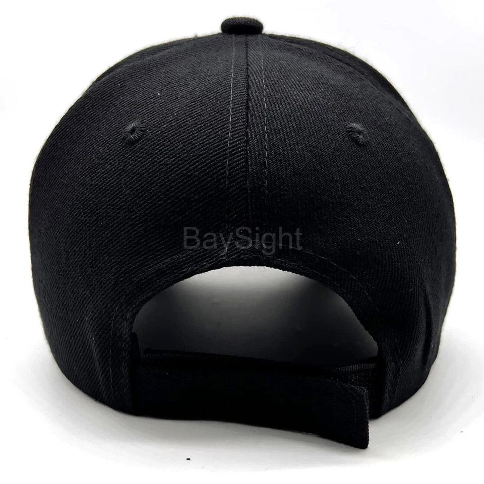 Gorra de béisbol lisa niños niños sombreros lisos visera curva gancho-n-loop ajustable Foto 2 de 4