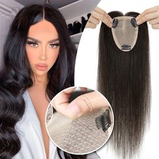 100 Remy Real Human Hair Top Toupee Clip In Topper Hairpieces Silk Full Lace UA