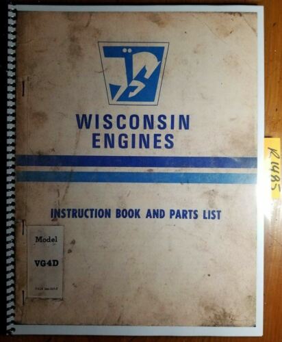 Wisconsin VG4D 4 Cyl Engine Operator Instruction Book & Parts Manual MM-267-E - Afbeelding 1 van 12