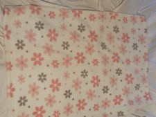 Costco Little Miracles Baby Girl Plush Blanket White Pink Gray Flowers Polka Dot
