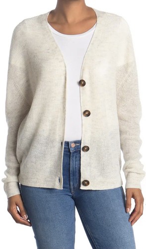 NWT MAUBY Just Right Drop Shoulder Ivory Cardigan Sweater Size Small
