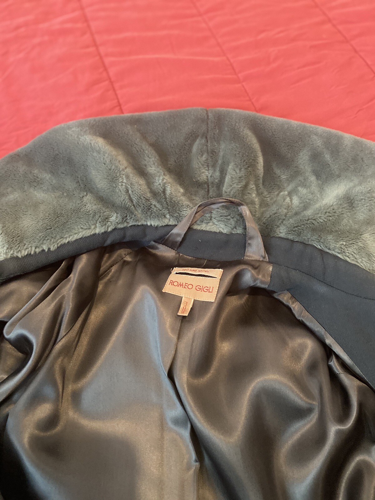 ROMEO GIGLI Vintage Elegant Virgin Wool blue/green Coat Size 40 image 9