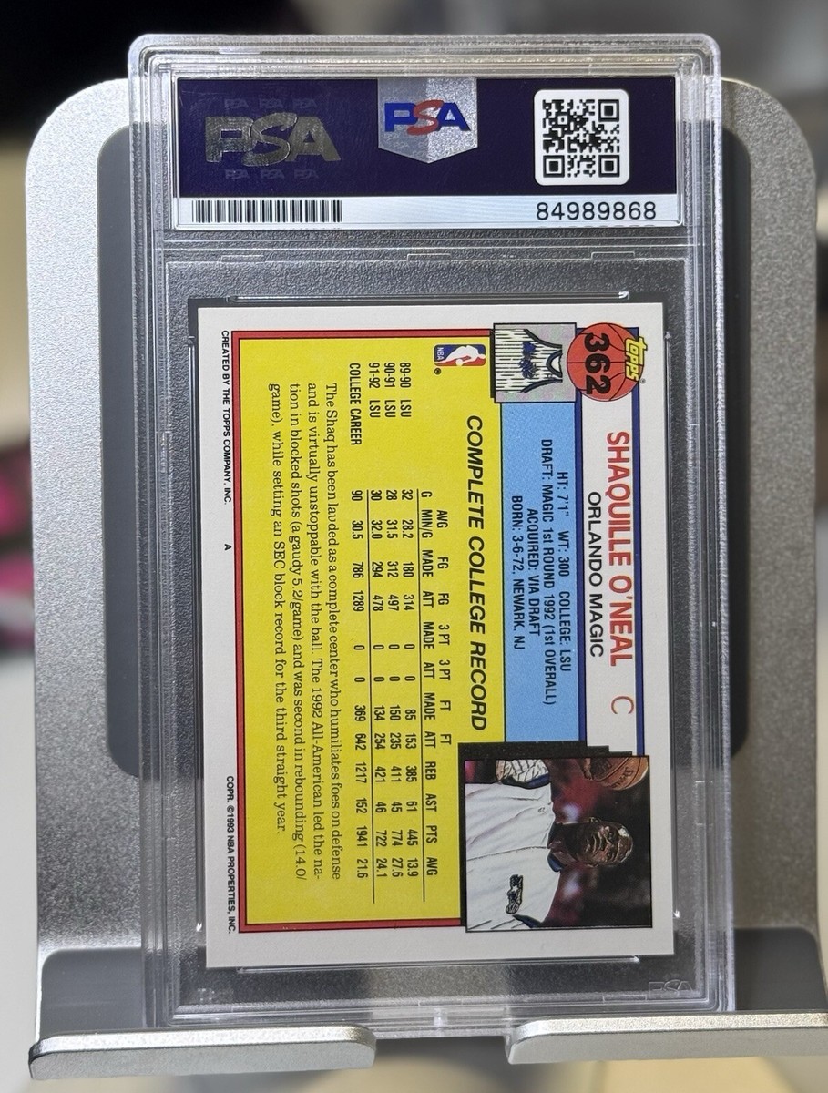 1992-93 Topps - #362 Shaquille O'Neal (RC) Auto | eBay