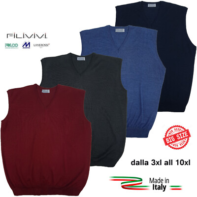 Herren Pullover Weste ärmellos V-Ausschnitt ärmellos Übergrößen 3x 4x 5x 6x 7X