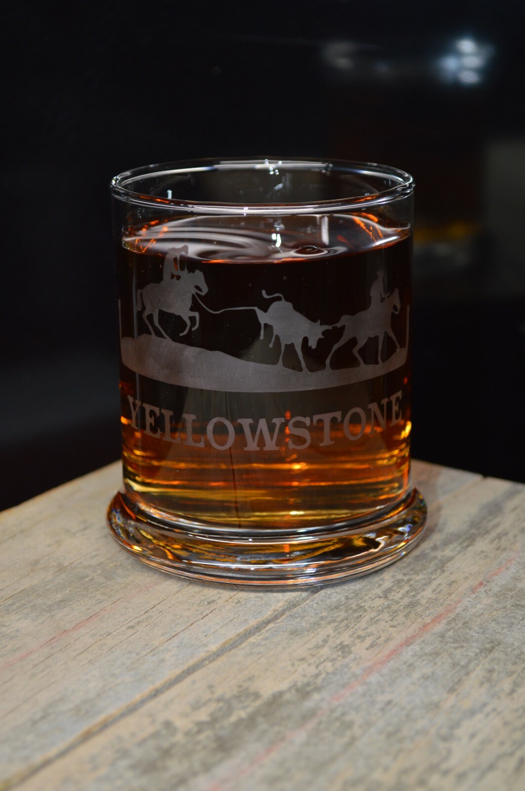 Etched glassware Yellowstone with horse Whiskey Drinking Glass eBay