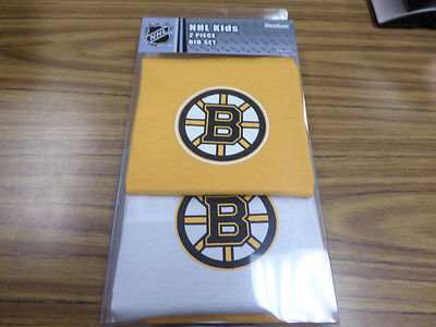 NHL Boston Bruins Baby Bibs Reebok 2 Piece Bib Set NHL One Size New Great Gift