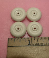 4 WHITE RUBBER TIRES 3/4" Tootsietoy Jumbo Barclay Manoil toy car airplane truck