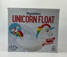 Wembley Crystalline Gigantic Unicorn Pool Beach Float - Rainbow - 7 Ft - NIB $80