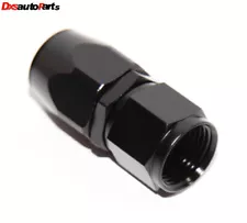 AN-10 AN10 Straight Swivel Fuel Oil Gas Line Hose End Fitting Adapter Black