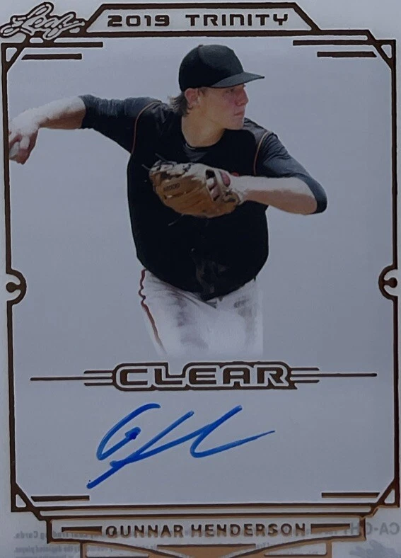 Gunnar Henderson Rookie Auto PSA 9/9 - 2019 Leaf Trinity Clear -Orioles - Image 4 of 4