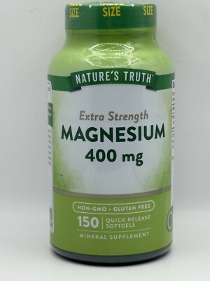 Magnesium 400mg-150 Softgels-Non-GMO,Gluten Free-Nature's Truth Ex 04/27
