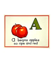 Cavallini Letter A Framable Nursery Art 1930s Repro Alphabet Flash Card Journal