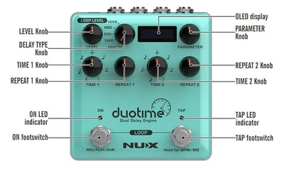NuX Duotime NDD-6 Dual Delay Engine Pedal