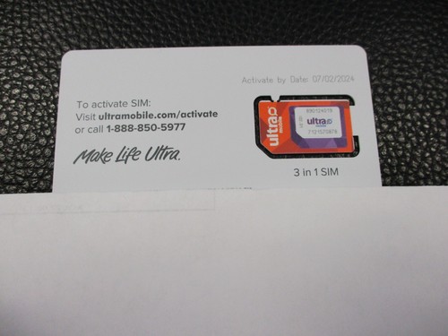 Carte SIM Prépayée Ultra Mobile BYOD 2.0 Sans Fil 3 en 1 1 m/o Service + Activation - Photo 2 sur 3
