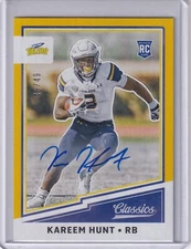 Kareem Hunt 2017 Panini Classics Yellow Rc Auto Sp #ed 46/49