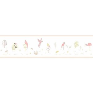 Happy Dreams Parrots Flamingos Toucans Pink Casadeco Wallpaper Border Ebay