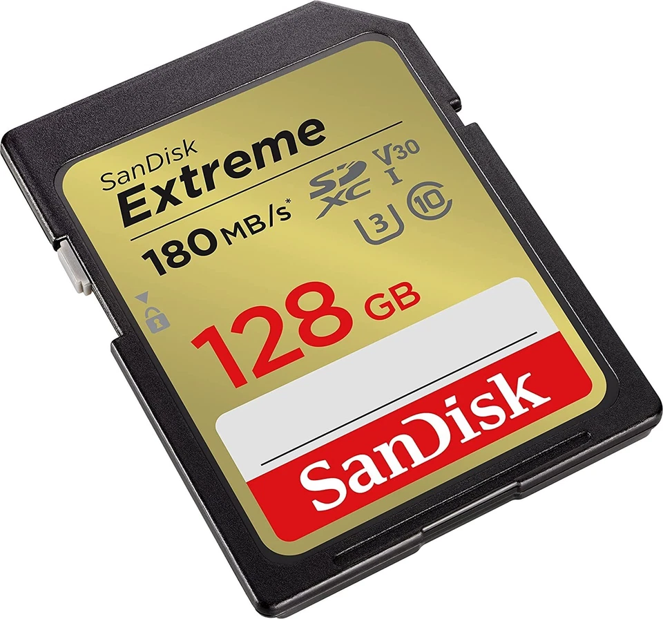 128GB Sandisk Extreme SD Memory Card SDXC UHS-I Class 10 V30 U3 4K up to 180MB/s - Image 4 of 4