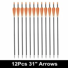 12Pcs 31inch Fiberglass Practice Arrows for Archery Target Shooting Recurve Bows
