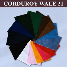 Corduroy Fabric 21 Wale Apparel 140-150GSM Solid Color by Continuous Yard 58" W