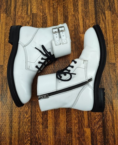 Allsaints Boots Women's Brigade Buckles White Combat Boot 37EU 6US - Picture 7 of 10